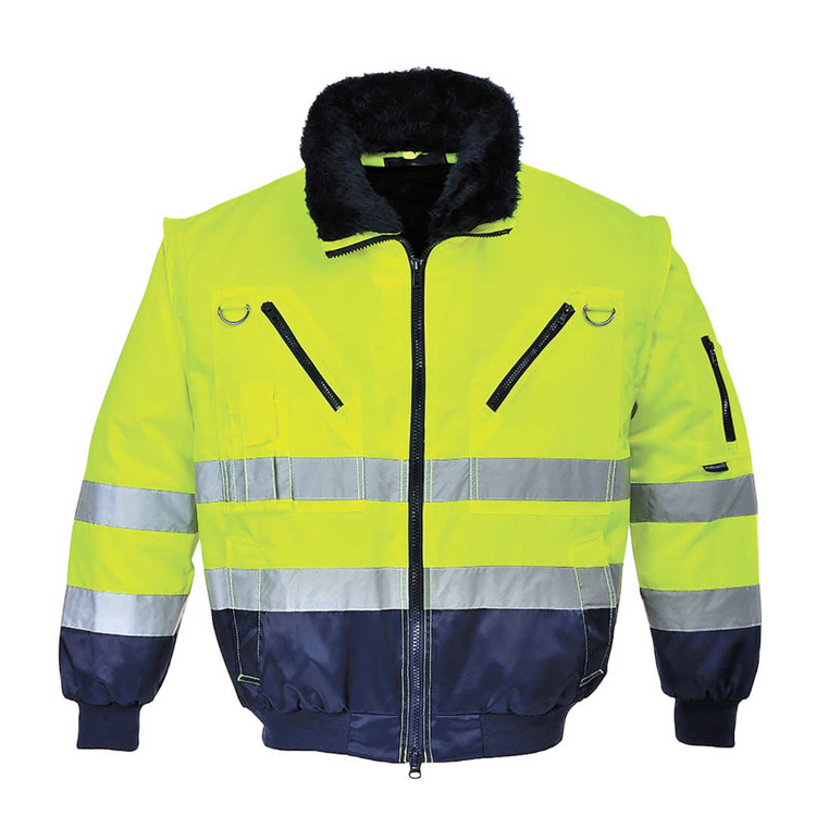 Obrázok z Portwest PJ50 PILOT HI-VIS Reflexná bunda žltá/tmavo modrá 3v1 - zimná