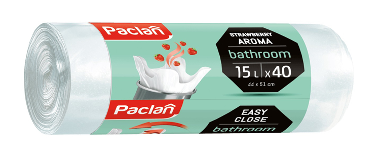 Obrázok z PACLAN bathroom vrecia do koša s vôňou jahody 15 L, 40 ks